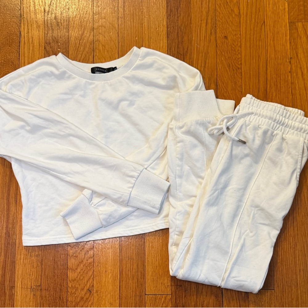 Cozy White Sweat Set